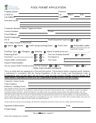 Document preview: Pool Permit Application - Lee County, Florida