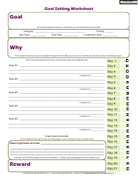 Document preview: Goal Setting Worksheet Template