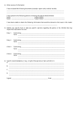 Short Form Child Custody/Visitation Evaluation Report Form, Page 2