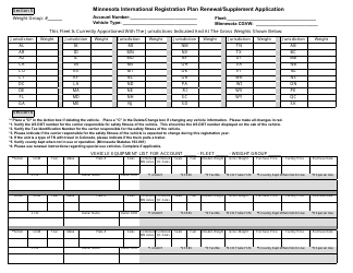 Mn International Registration Plan Renewal/Supplement Application - Minnesota, Page 2