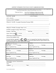 FAA Form 6000-26 &quot;Airport Sponsor Strategic Event Submission Form&quot;