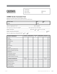 Caddra Teacher Assessment Form - Canadian Adhd Resource Alliance