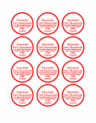 Document preview: Reindeer Hot Chocolate Label Templates