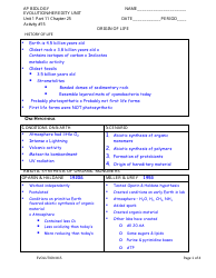 Document preview: Origin of Life Worksheet - Unit 1 Part 11 Chapter 25, Mrs. Gallagher, Serrano High School