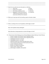 Origin of Life Worksheet - Unit 1 Part 11 Chapter 25, Mrs. Gallagher, Serrano High School, Page 4