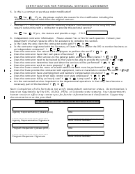Certification for Personal Services Agreement - Colorado, Page 2