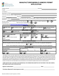 Document preview: Manufactured/Mobile Home/Rv Permit Application - Lee County, Florida
