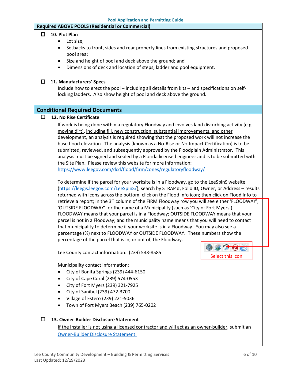 Pool (Residential and Commercial) Application and Permitting Guide - Lee County, Florida, Page 6