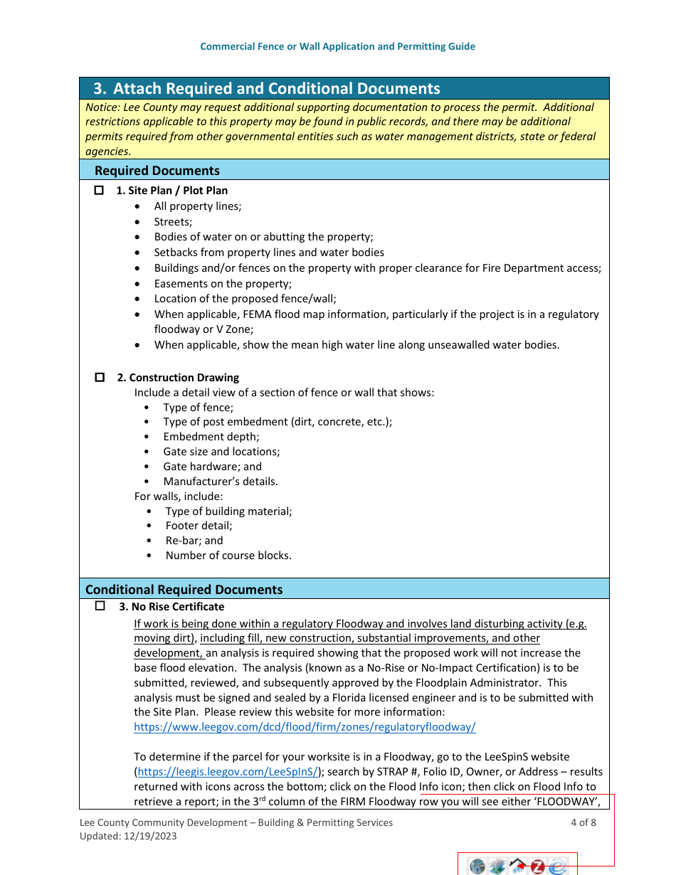 Commercial Fence or Wall Application and Permitting Guide - Lee County, Florida, Page 4