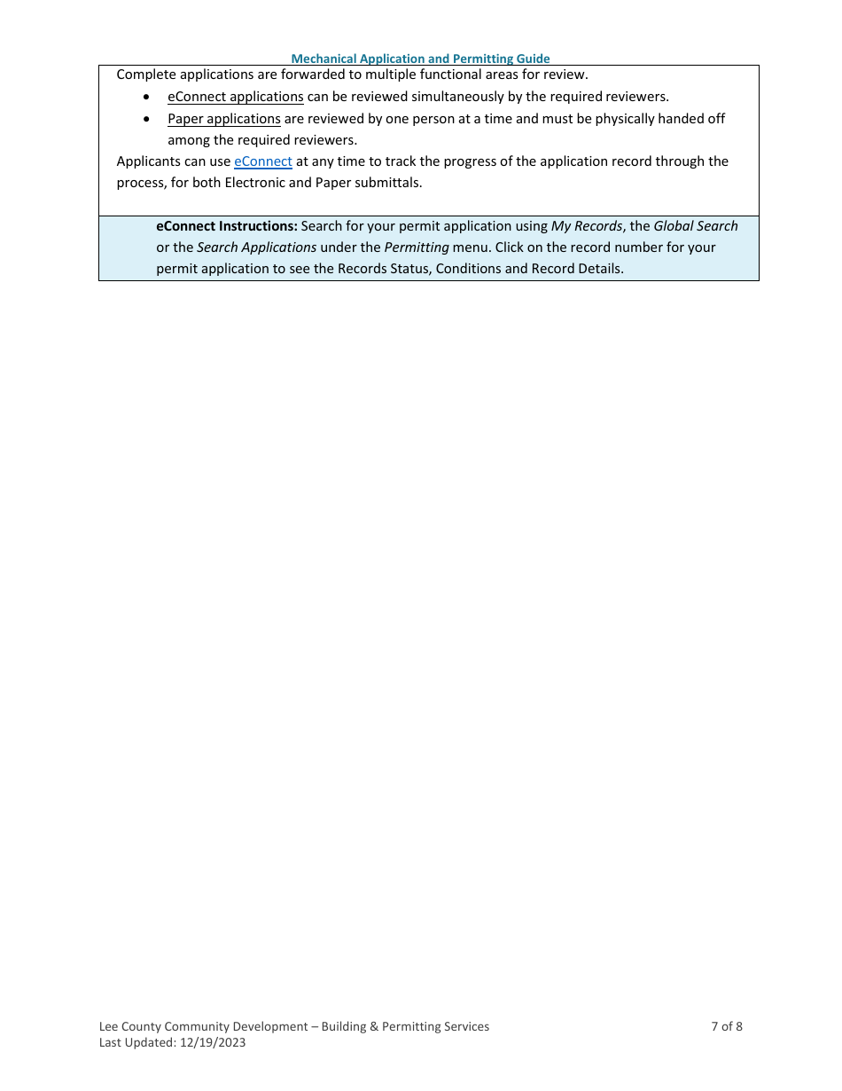 Mechanical Application and Permitting Guide - Lee County, Florida, Page 7