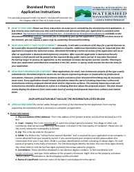 Instructions for Shoreland Protection Permit Application - Vermont