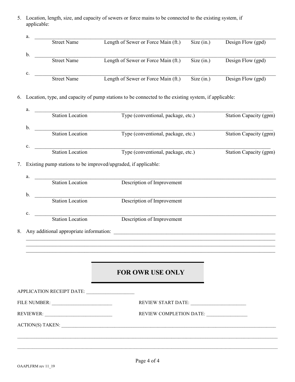 Application for Order of Approval - Wastewater Treatment Facility (Wwtf) and / or Sewer System Expansion / Modification - Rhode Island, Page 5