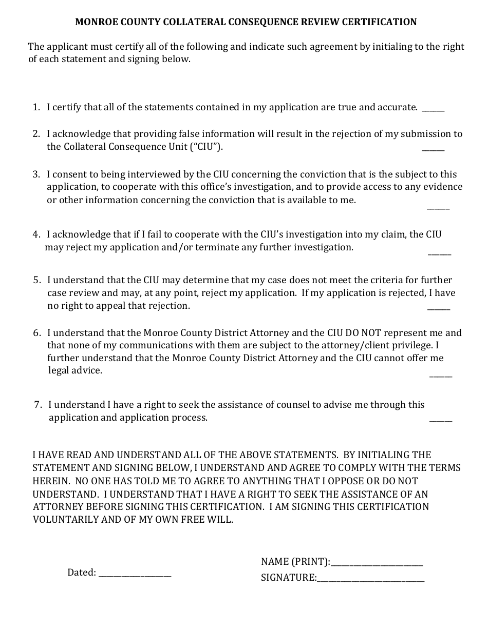 Collateral Consequence Review - Monroe County, New York, Page 2
