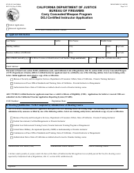 Document preview: Form BOF1034 Certified Instructor Application - Carry Concealed Weapon Program - California