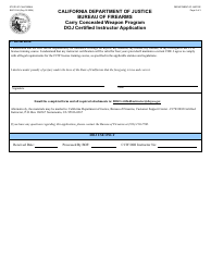 Form BOF1034 Certified Instructor Application - Carry Concealed Weapon Program - California, Page 2