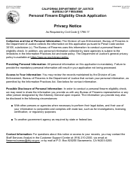 Form BOF116 Personal Firearm Eligibility Check Application - California, Page 4