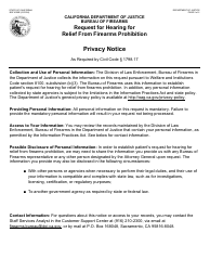 Form BOF4009E Request for Hearing for Relief From Firearms Prohibition - California, Page 2