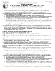 Form BOF4012 Standard Initial and Renewal Application for License to Carry a Weapon Capable of Being Concealed - California, Page 12