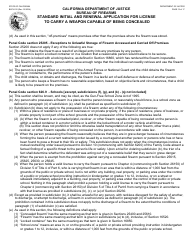 Form BOF4012 Standard Initial and Renewal Application for License to Carry a Weapon Capable of Being Concealed - California, Page 13