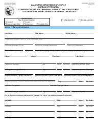 Form BOF4012 Standard Initial and Renewal Application for License to Carry a Weapon Capable of Being Concealed - California, Page 4