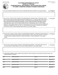 Form BOF4012 Standard Initial and Renewal Application for License to Carry a Weapon Capable of Being Concealed - California, Page 6