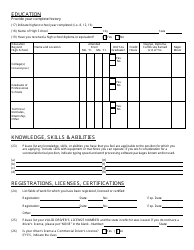 Employment Application - Town of Selma, North Carolina, Page 2