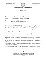 Document preview: Certificate of Compliance With Advertising Rules - Missouri