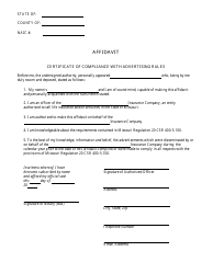 Certificate of Compliance With Advertising Rules - Missouri, Page 2