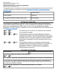 Form ED/PAB-115 Distributed Generation Certification Application - California