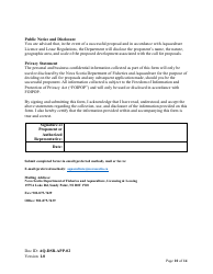 Form AQ-DSR-APP-02 Proposal for the Exclusive Right to Apply for a Marine Aquaculture Licence and Lease - Reallocation - Nova Scotia, Canada, Page 10