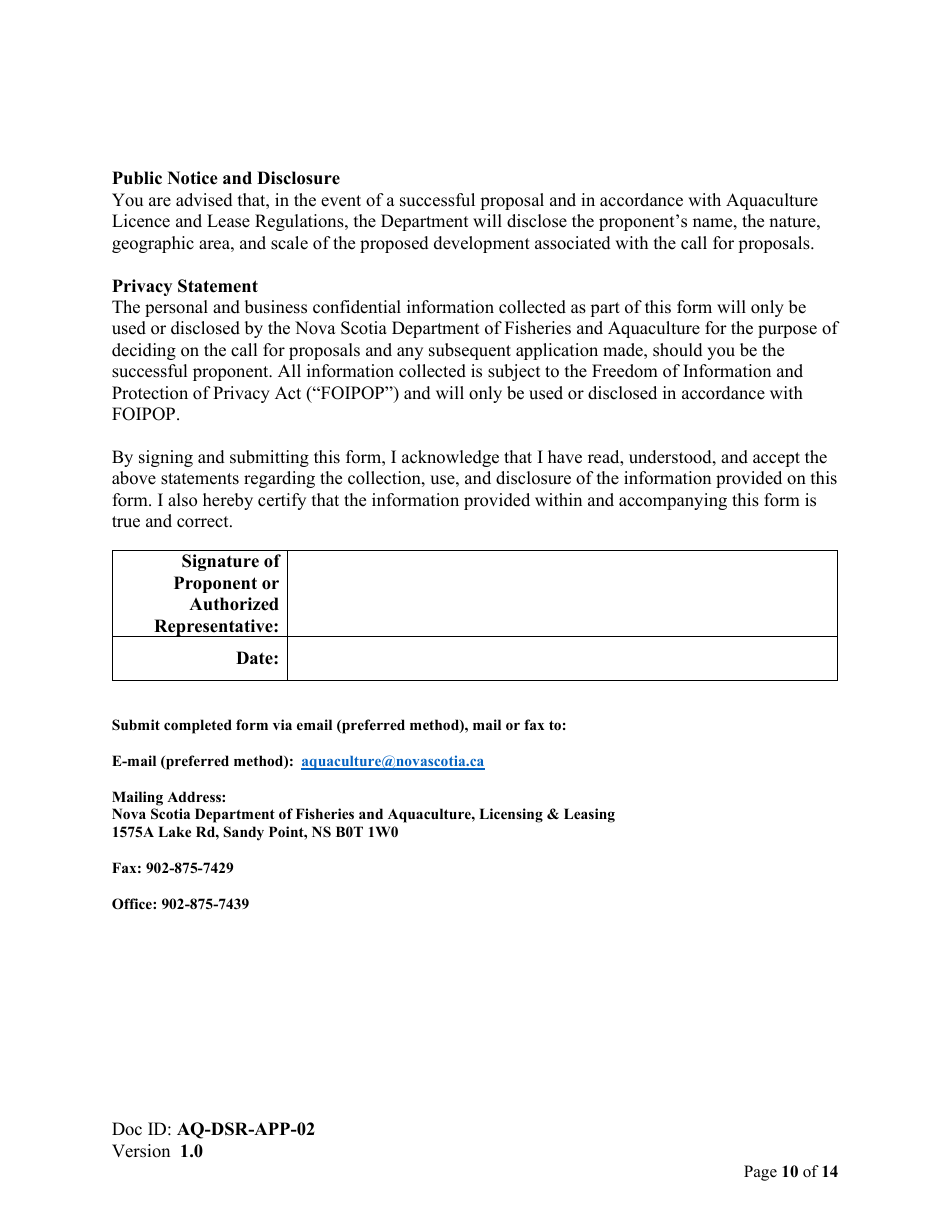 Form AQ-DSR-APP-02 - Fill Out, Sign Online and Download Fillable PDF ...