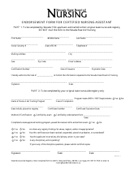 Endorsement Form for Certified Nursing Assistant - Nevada, Page 2