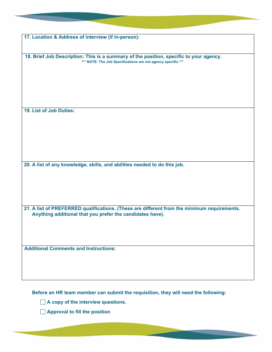 HR Shared Services - New Requisition Questionnaire - Nebraska, Page 2