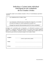 Individual or Sole Proprietor United States Citizenship Attestation Form - Nebraska (English/Spanish), Page 2