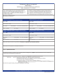 Document preview: Form MW-23 Temporary Laborer Assignment Notification - New Jersey (English/Russian)