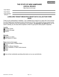 Document preview: Form NHJB-3230-D Landlord-Tenant Mediation Grant Data Collection Form (Hud) - New Hampshire
