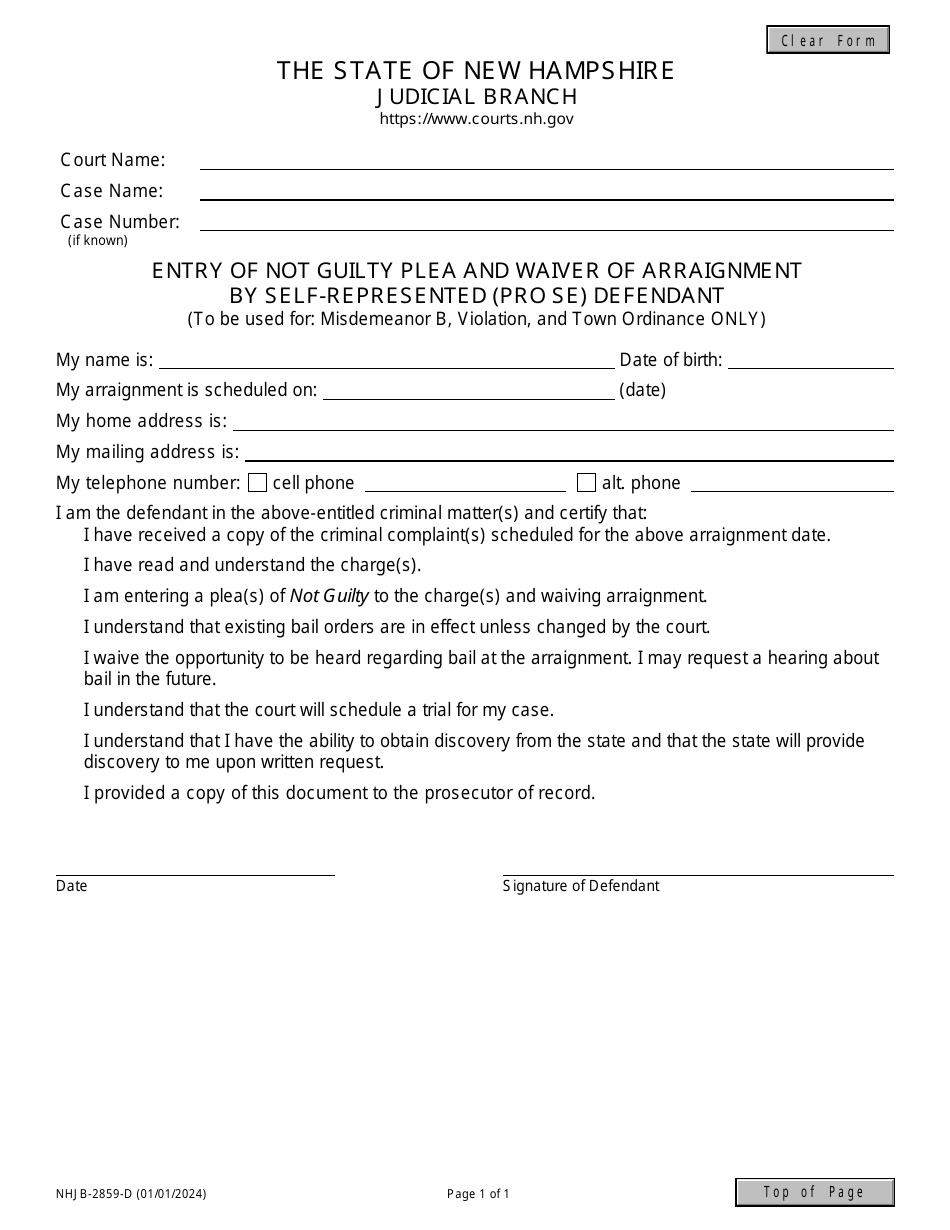 Form NHJB-2859-D - Fill Out, Sign Online and Download Fillable PDF, New ...