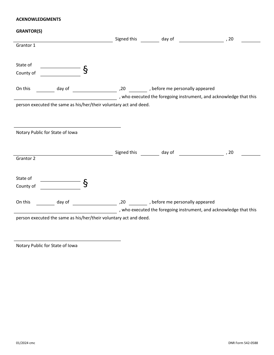DNR Form 542-0588 Environmental Covenant - Iowa DNR Solid Waste Program - Iowa, Page 4