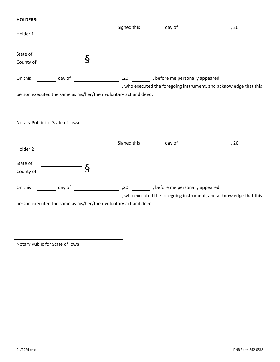 DNR Form 542-0588 Environmental Covenant - Iowa DNR Solid Waste Program - Iowa, Page 5