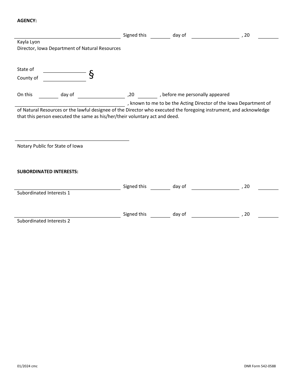 DNR Form 542-0588 Environmental Covenant - Iowa DNR Solid Waste Program - Iowa, Page 6