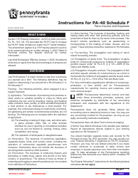 Form PA-40 Schedule F Farm Income and Expenses - Pennsylvania, Page 3