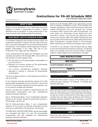 Form PA-40 Schedule NRH Non-resident Apportionment - Pennsylvania, Page 3