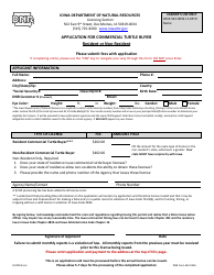 Document preview: DNR Form 542-0256 Application for Commercial Turtle Buyer - Resident or Non-resident - Iowa