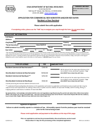 Document preview: DNR Form 542-0251 Application for Commercial Roe Harvester and/or Roe Buyer - Resident or Non-resident - Iowa