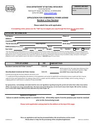 Document preview: DNR Form 542-0255 Application for Commercial Fisher License - Resident or Non-resident - Iowa