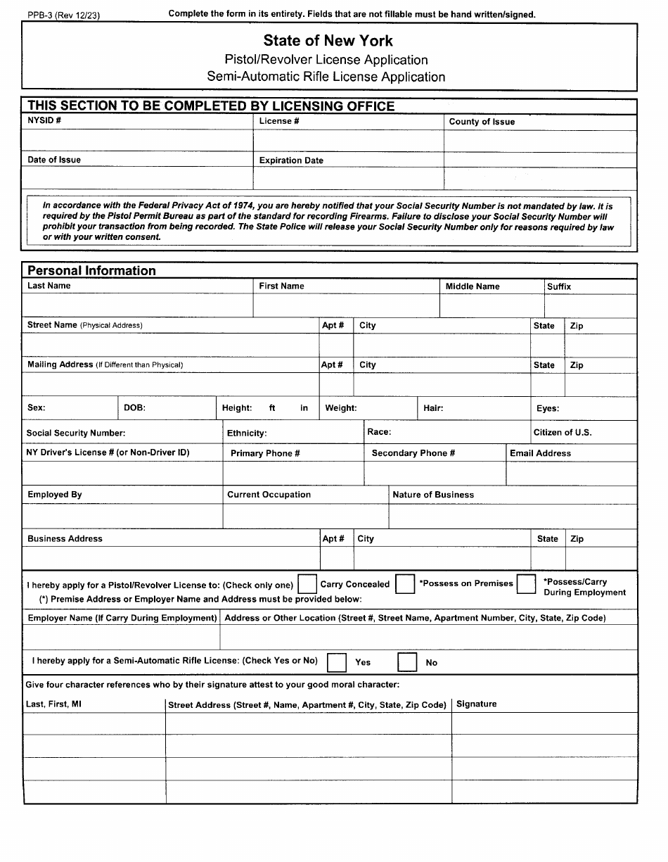 Form PPB-3 - Fill Out, Sign Online and Download Printable PDF, Niagara ...