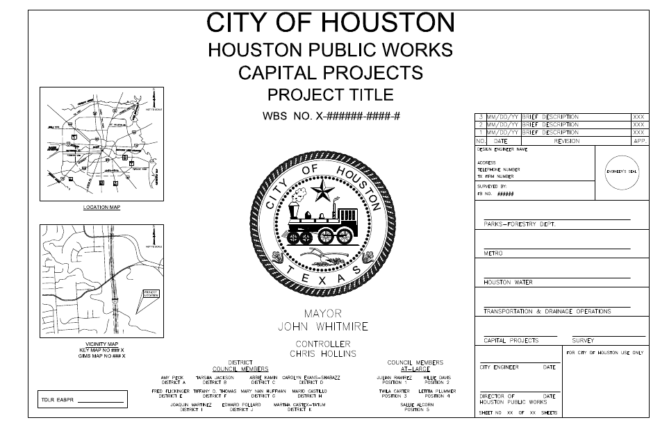 Capital Projects (Cp) Cover Sheet - City of Houston, Texas, Page 1