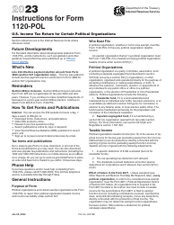 Document preview: Instructions for IRS Form 1120-POL U.S. Income Tax Return for Certain Political Organizations