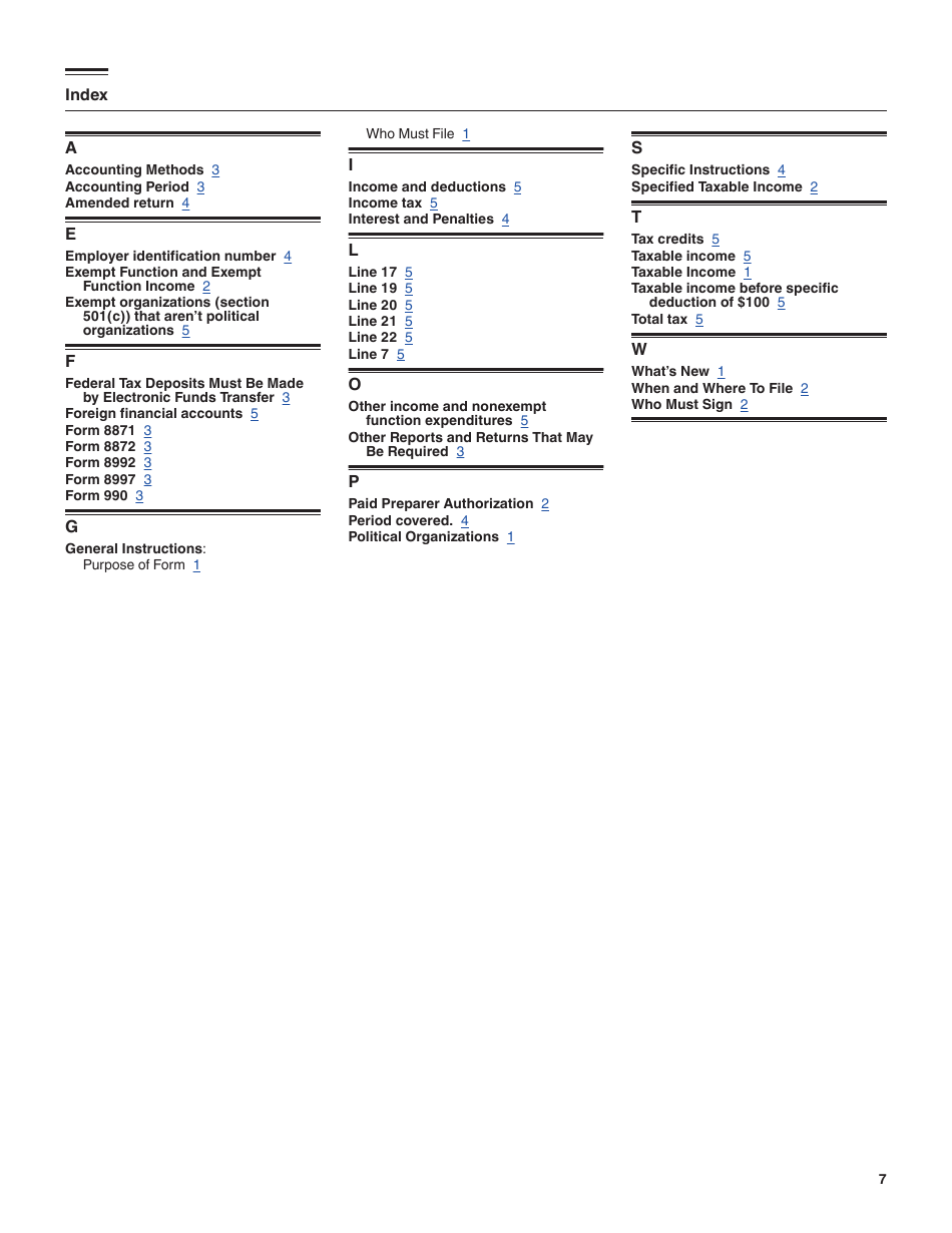 Instructions for IRS Form 1120-POL U.S. Income Tax Return for Certain Political Organizations, Page 7