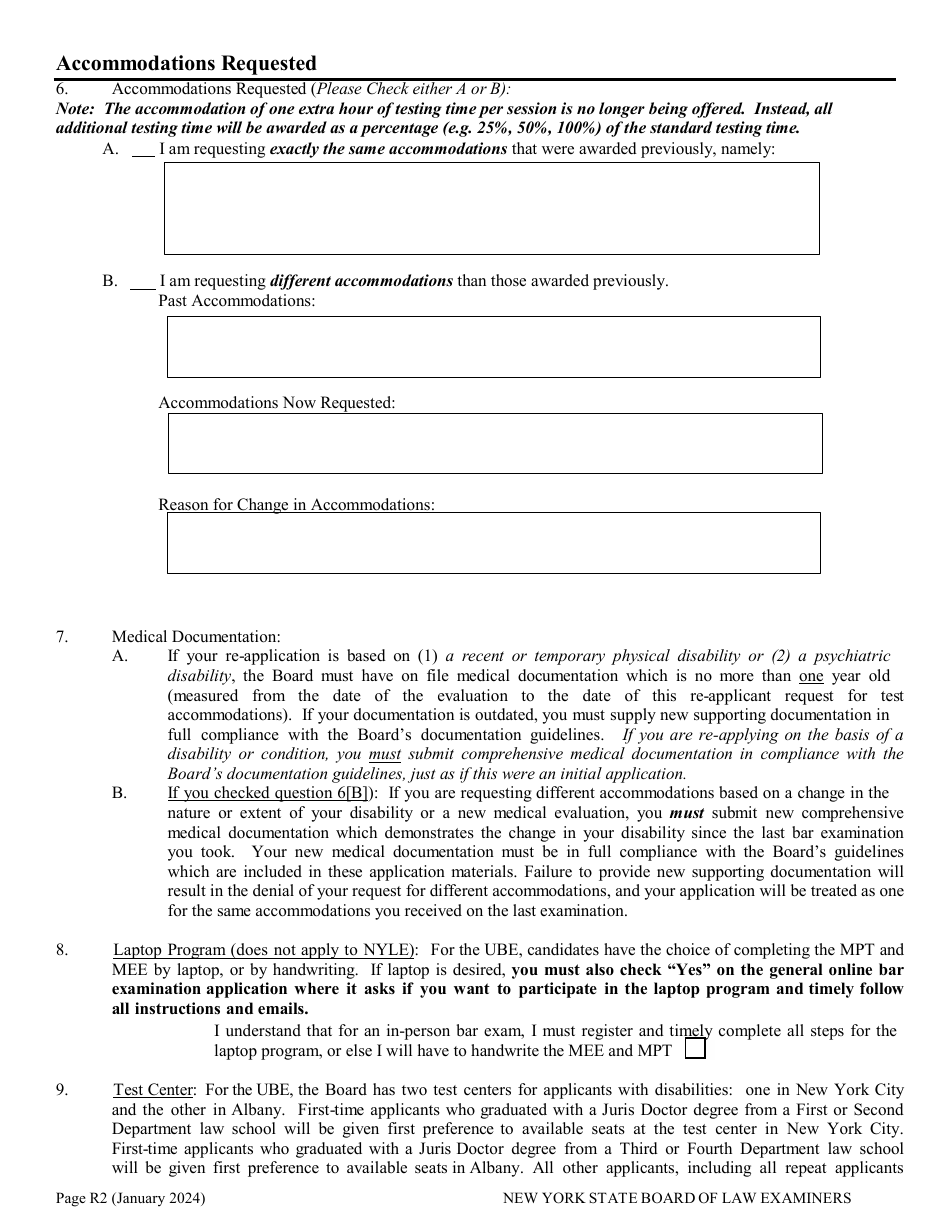 Re-application for Non-standard Test Accommodations (Nta) - New York, Page 2